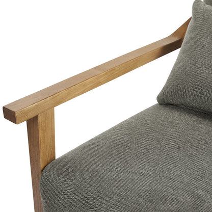 Rayn Wood Arm Accent Chair with Lumbar Pillow
