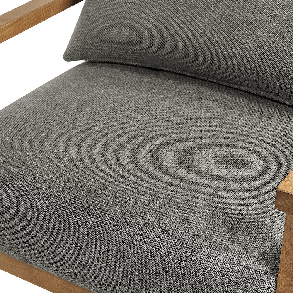 Rayn Wood Arm Accent Chair with Lumbar Pillow