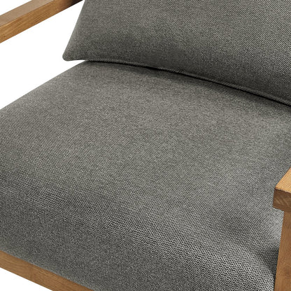Rayn Wood Arm Accent Chair with Lumbar Pillow