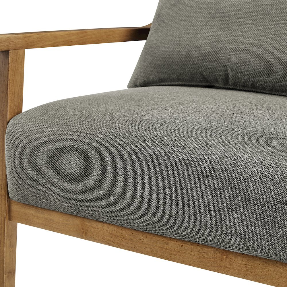 Rayn Wood Arm Accent Chair with Lumbar Pillow