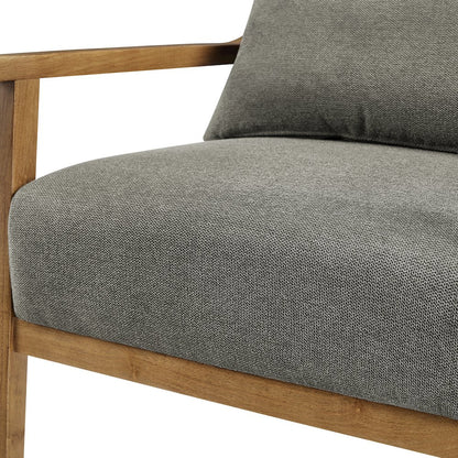 Rayn Wood Arm Accent Chair with Lumbar Pillow