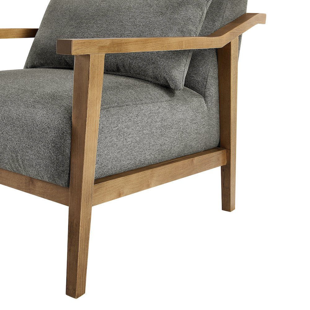 Rayn Wood Arm Accent Chair with Lumbar Pillow