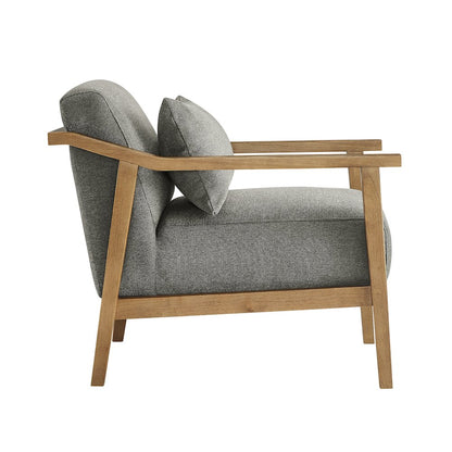 Rayn Wood Arm Accent Chair with Lumbar Pillow