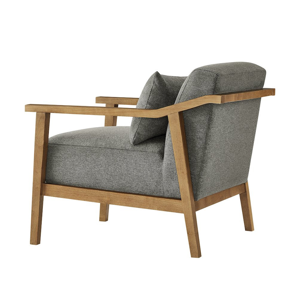 Rayn Wood Arm Accent Chair with Lumbar Pillow