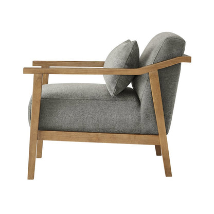 Rayn Wood Arm Accent Chair with Lumbar Pillow