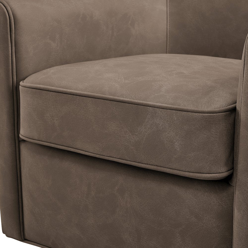 Winton Faux Leather Swivel Accent Chair - Espresso