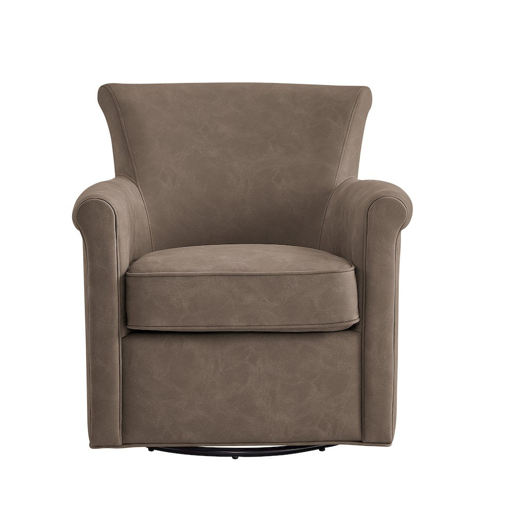 Winton Faux Leather Swivel Accent Chair - Espresso