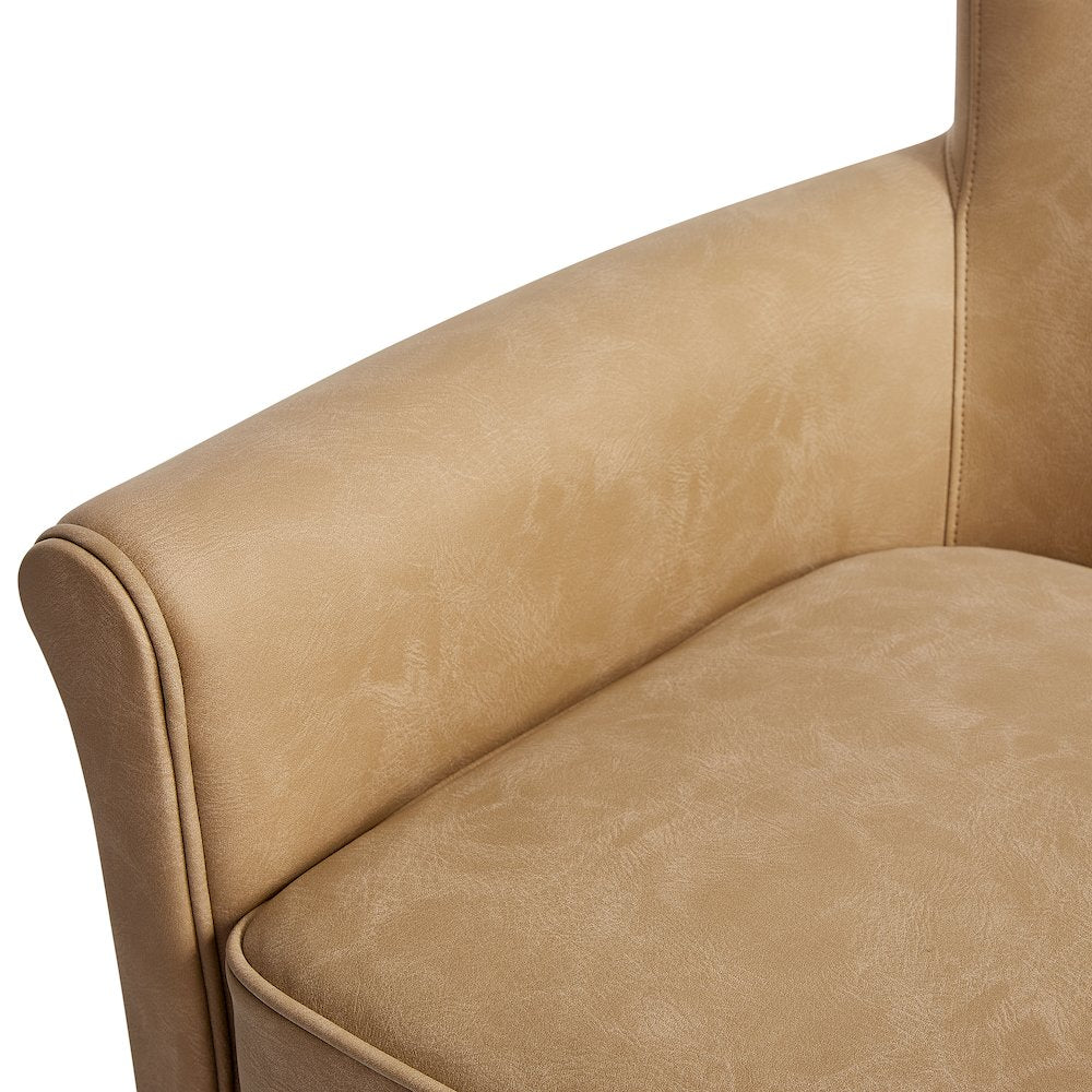 Winton Faux Leather Swivel Accent Chair - Honey Brown