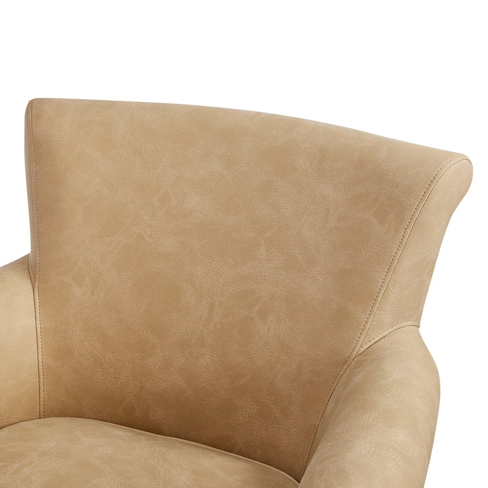 Winton Faux Leather Swivel Accent Chair - Honey Brown