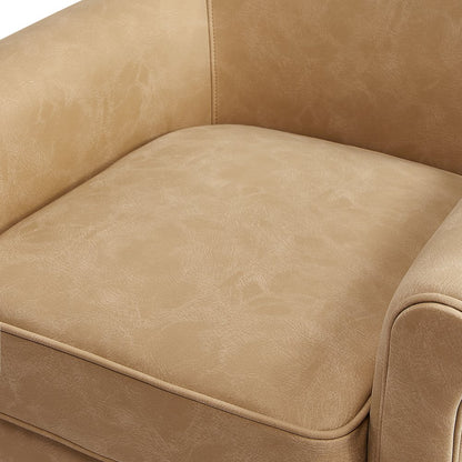 Winton Faux Leather Swivel Accent Chair - Honey Brown