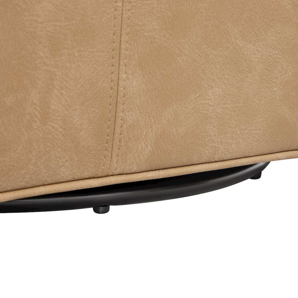 Winton Faux Leather Swivel Accent Chair - Honey Brown