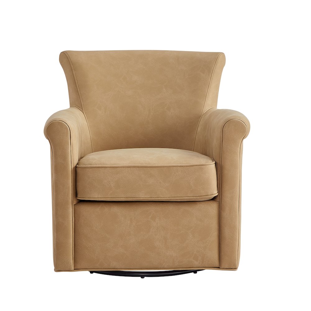 Winton Faux Leather Swivel Accent Chair - Honey Brown