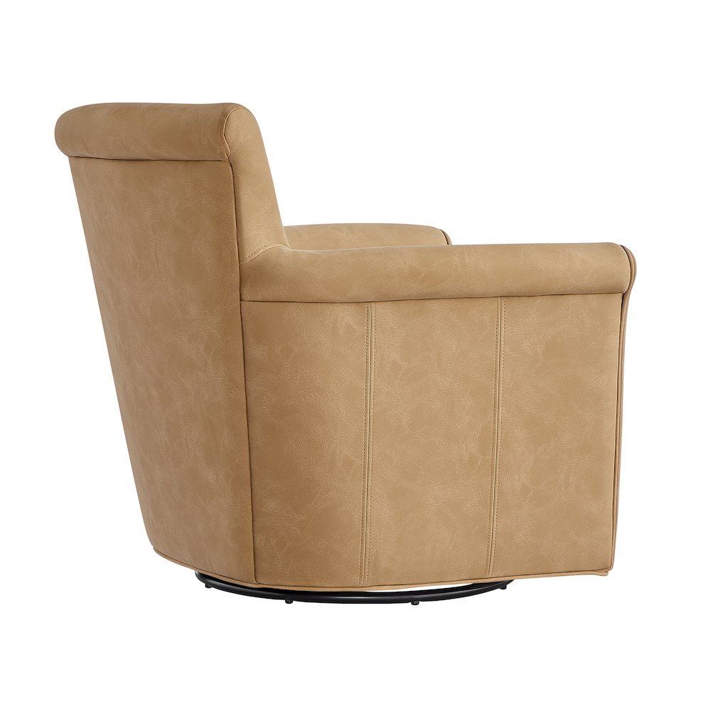 Winton Faux Leather Swivel Accent Chair - Honey Brown
