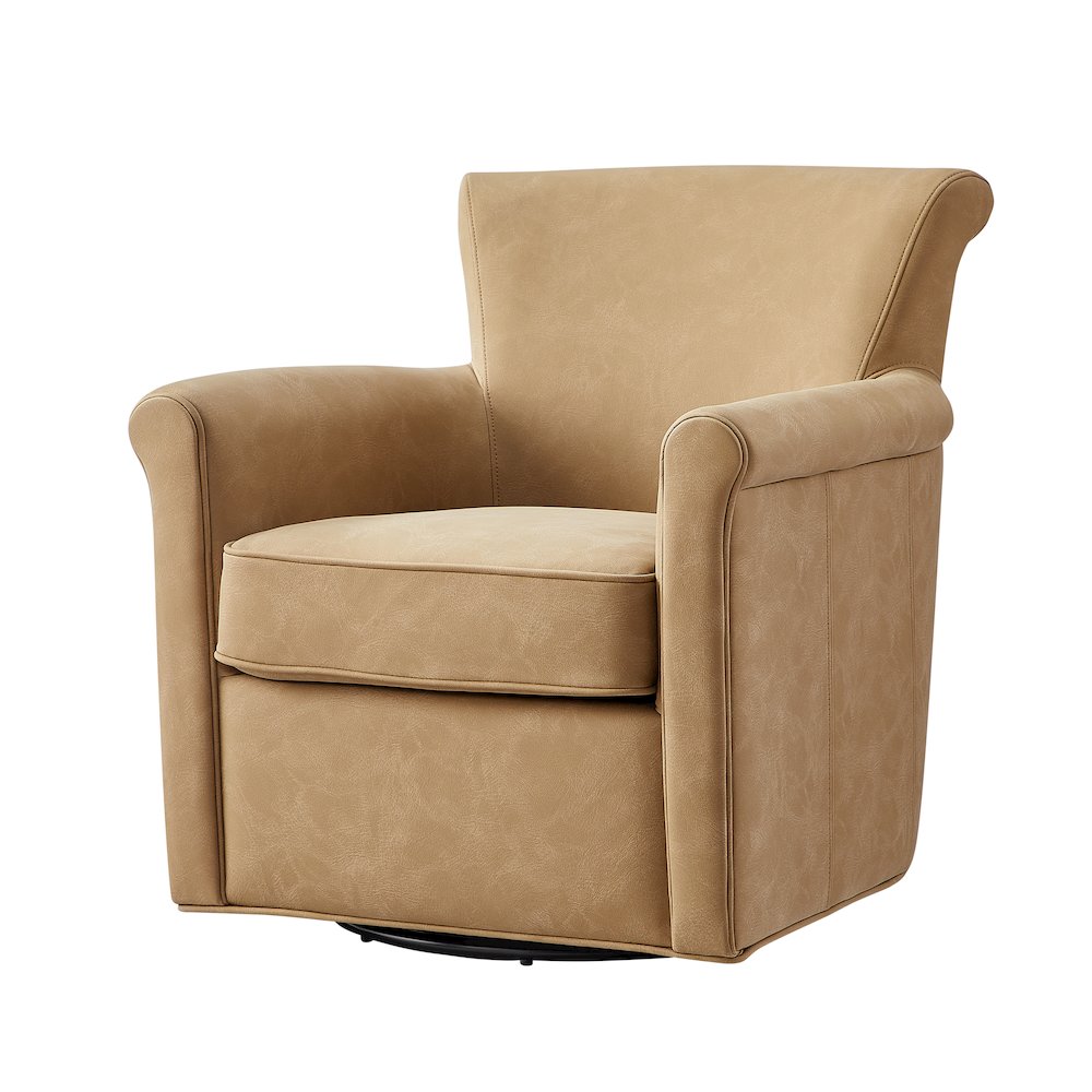 Winton Faux Leather Swivel Accent Chair - Honey Brown