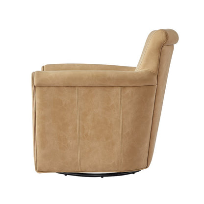 Winton Faux Leather Swivel Accent Chair - Honey Brown