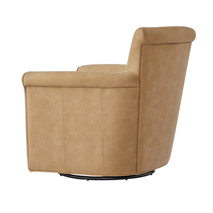 Winton Faux Leather Swivel Accent Chair - Honey Brown