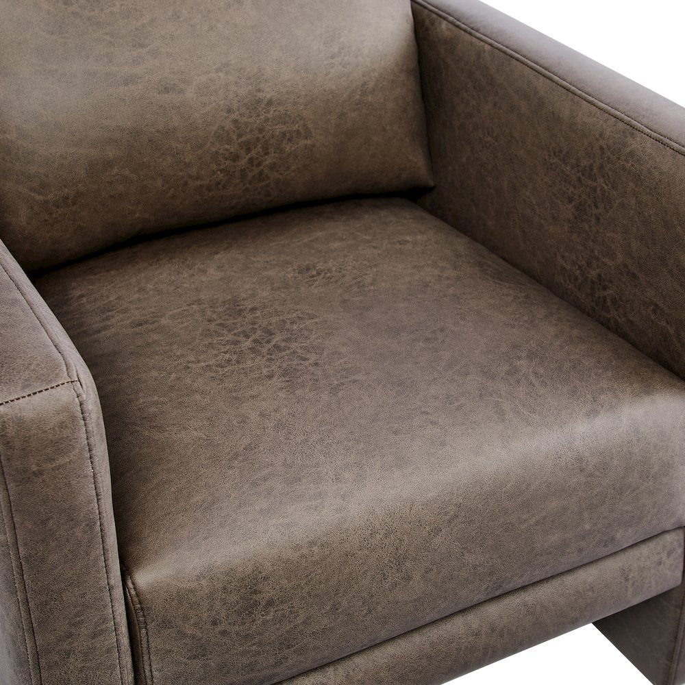 Tybee Espresso Faux Leather Arm Chair