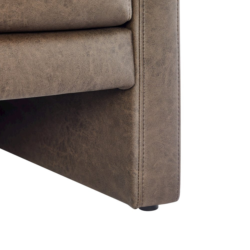 Tybee Espresso Faux Leather Arm Chair