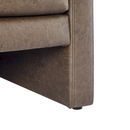 Tybee Espresso Faux Leather Arm Chair