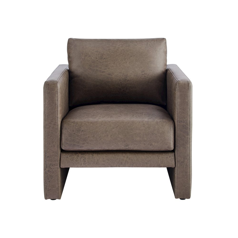 Tybee Espresso Faux Leather Arm Chair