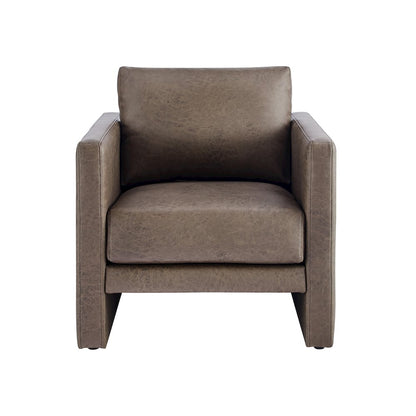 Tybee Espresso Faux Leather Arm Chair