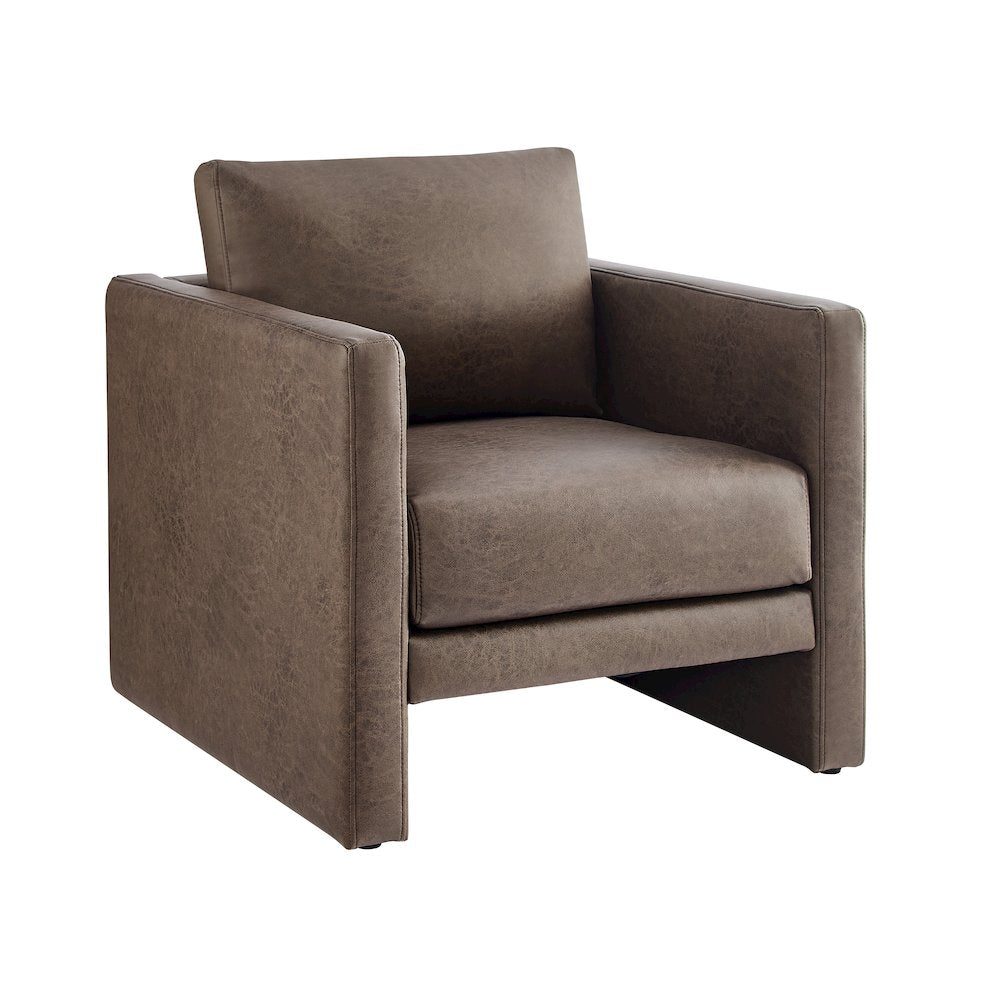 Tybee Espresso Faux Leather Arm Chair