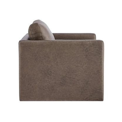 Tybee Espresso Faux Leather Arm Chair