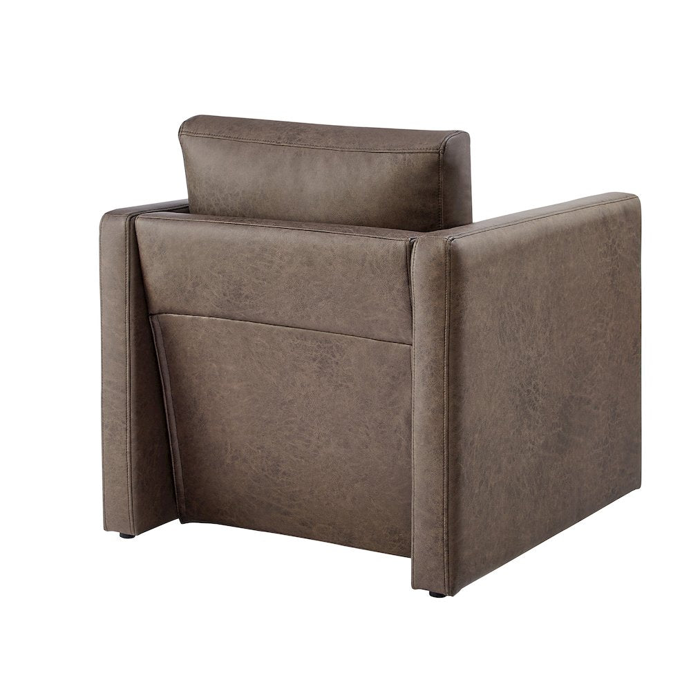 Tybee Espresso Faux Leather Arm Chair