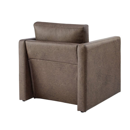 Tybee Espresso Faux Leather Arm Chair