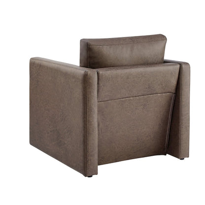 Tybee Espresso Faux Leather Arm Chair