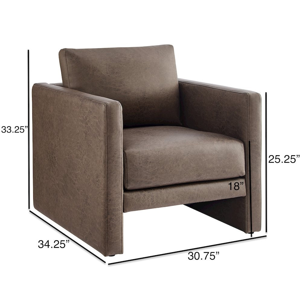 Tybee Espresso Faux Leather Arm Chair