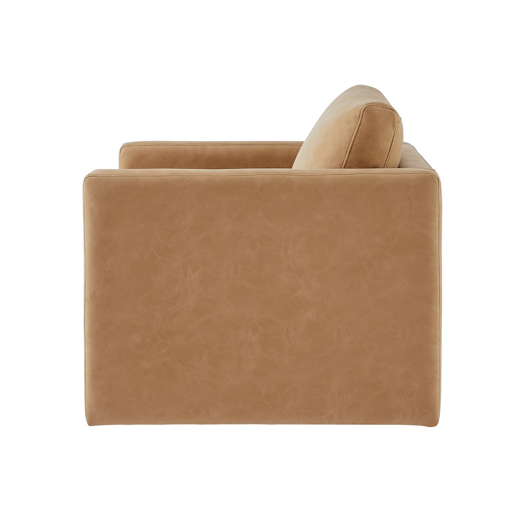 Tybee Honey Brown Faux Leather Arm Chair