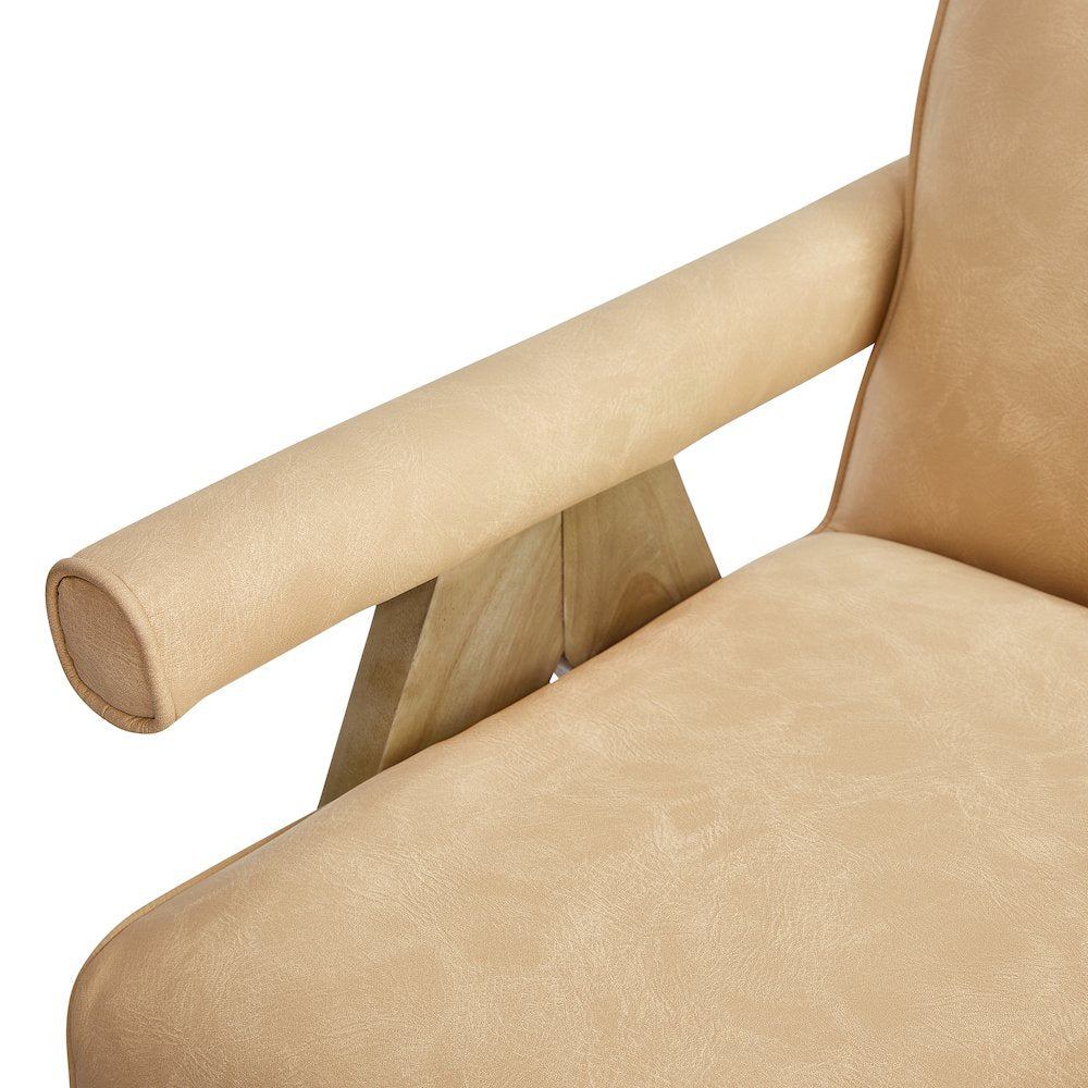 Navassa Modern Faux Leather Arm Chair - Sand