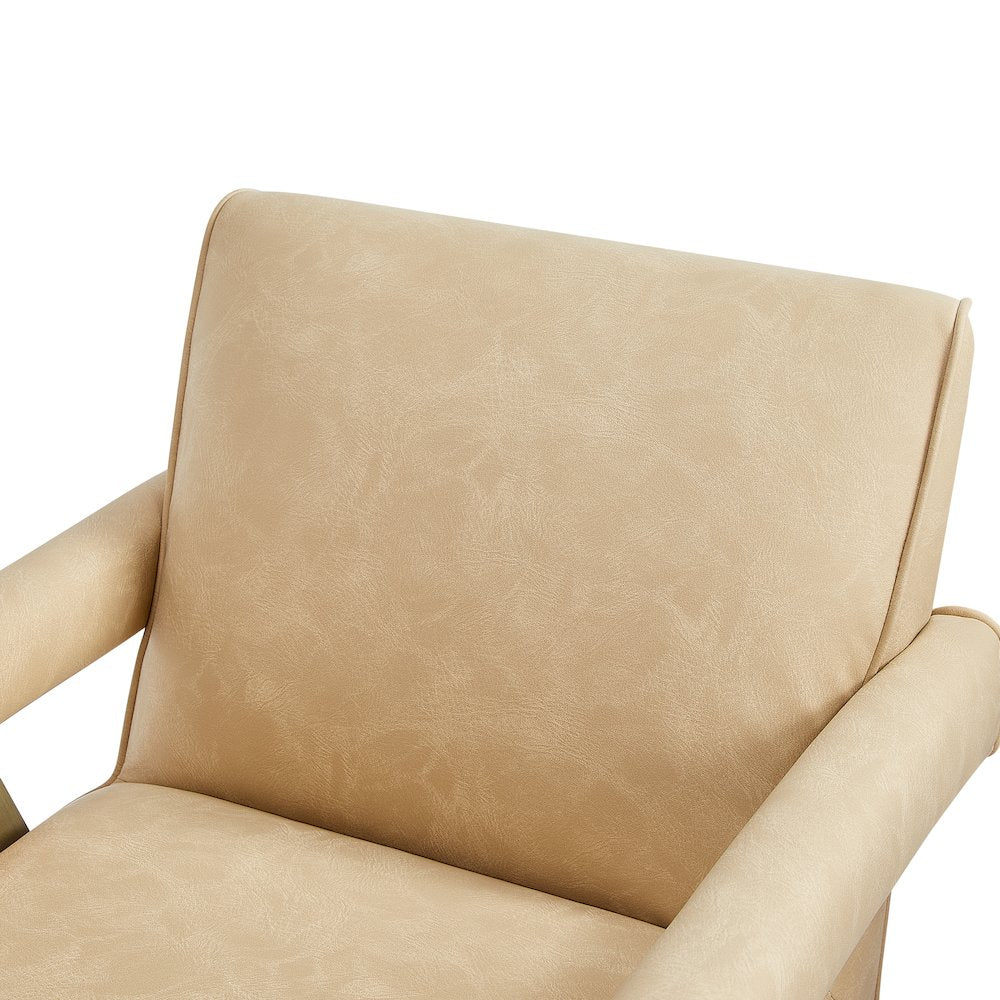 Navassa Modern Faux Leather Arm Chair - Sand