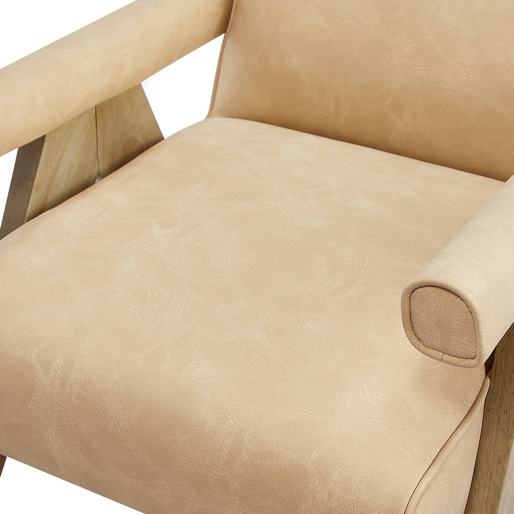 Navassa Modern Faux Leather Arm Chair - Sand