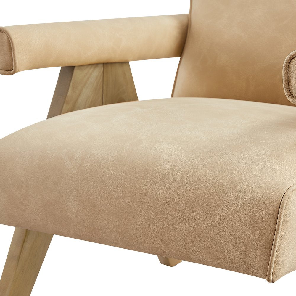 Navassa Modern Faux Leather Arm Chair - Sand