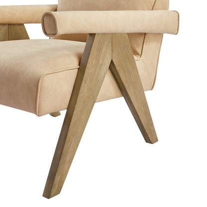 Navassa Modern Faux Leather Arm Chair - Sand