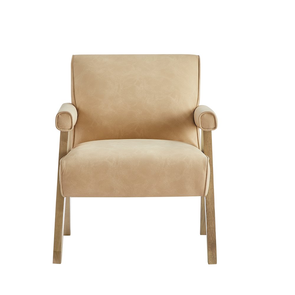 Navassa Modern Faux Leather Arm Chair - Sand
