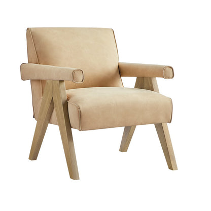 Navassa Modern Faux Leather Arm Chair - Sand