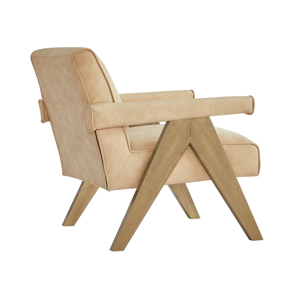 Navassa Modern Faux Leather Arm Chair - Sand