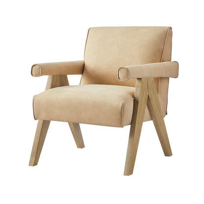 Navassa Modern Faux Leather Arm Chair - Sand