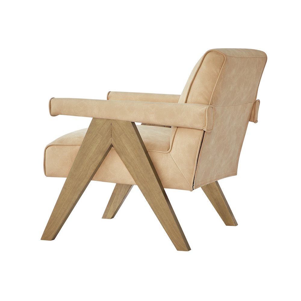Navassa Modern Faux Leather Arm Chair - Sand
