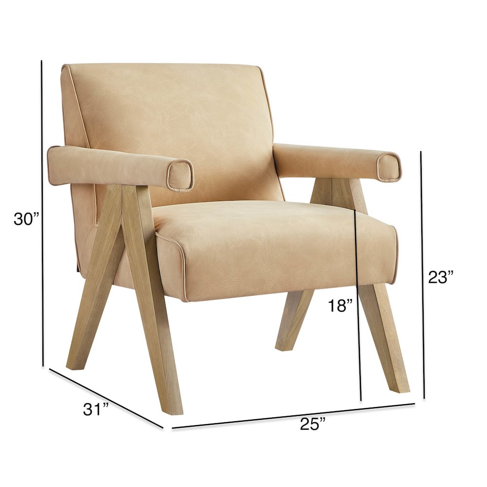 Navassa Modern Faux Leather Arm Chair - Sand