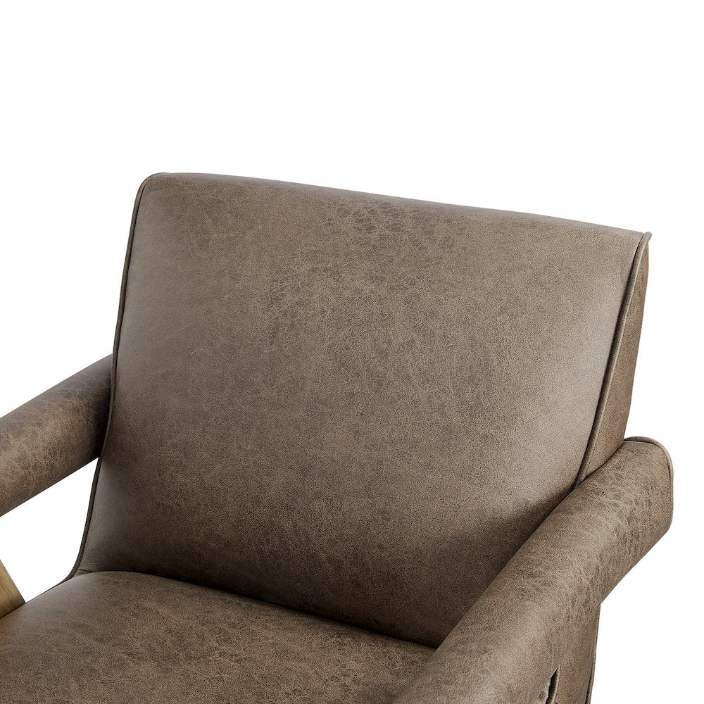 Navassa Modern Faux Leather Arm Chair - Espresso