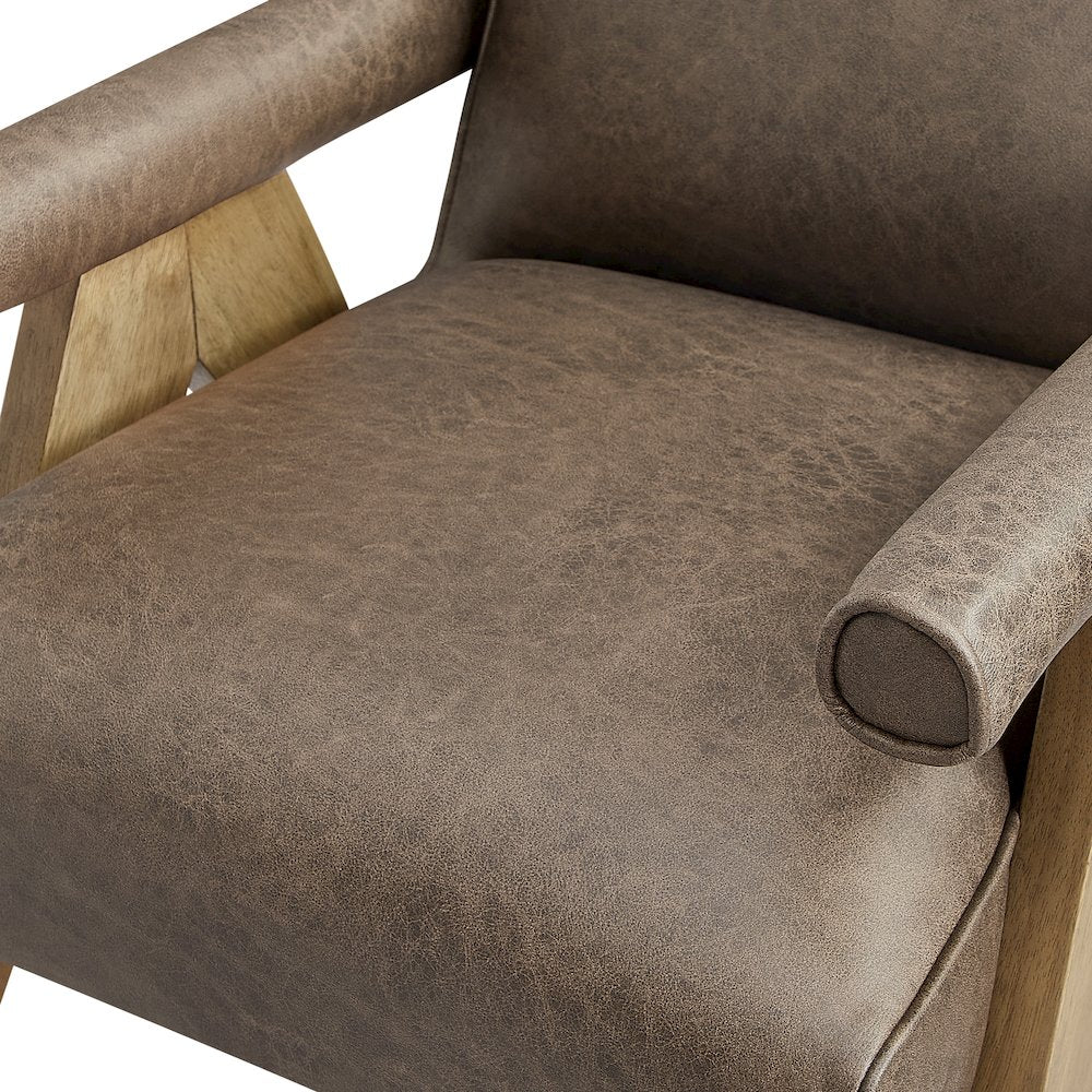 Navassa Modern Faux Leather Arm Chair - Espresso