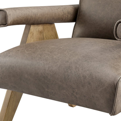 Navassa Modern Faux Leather Arm Chair - Espresso