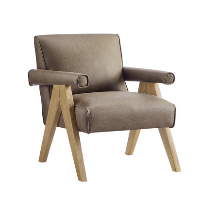Navassa Modern Faux Leather Arm Chair - Espresso