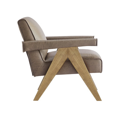 Navassa Modern Faux Leather Arm Chair - Espresso