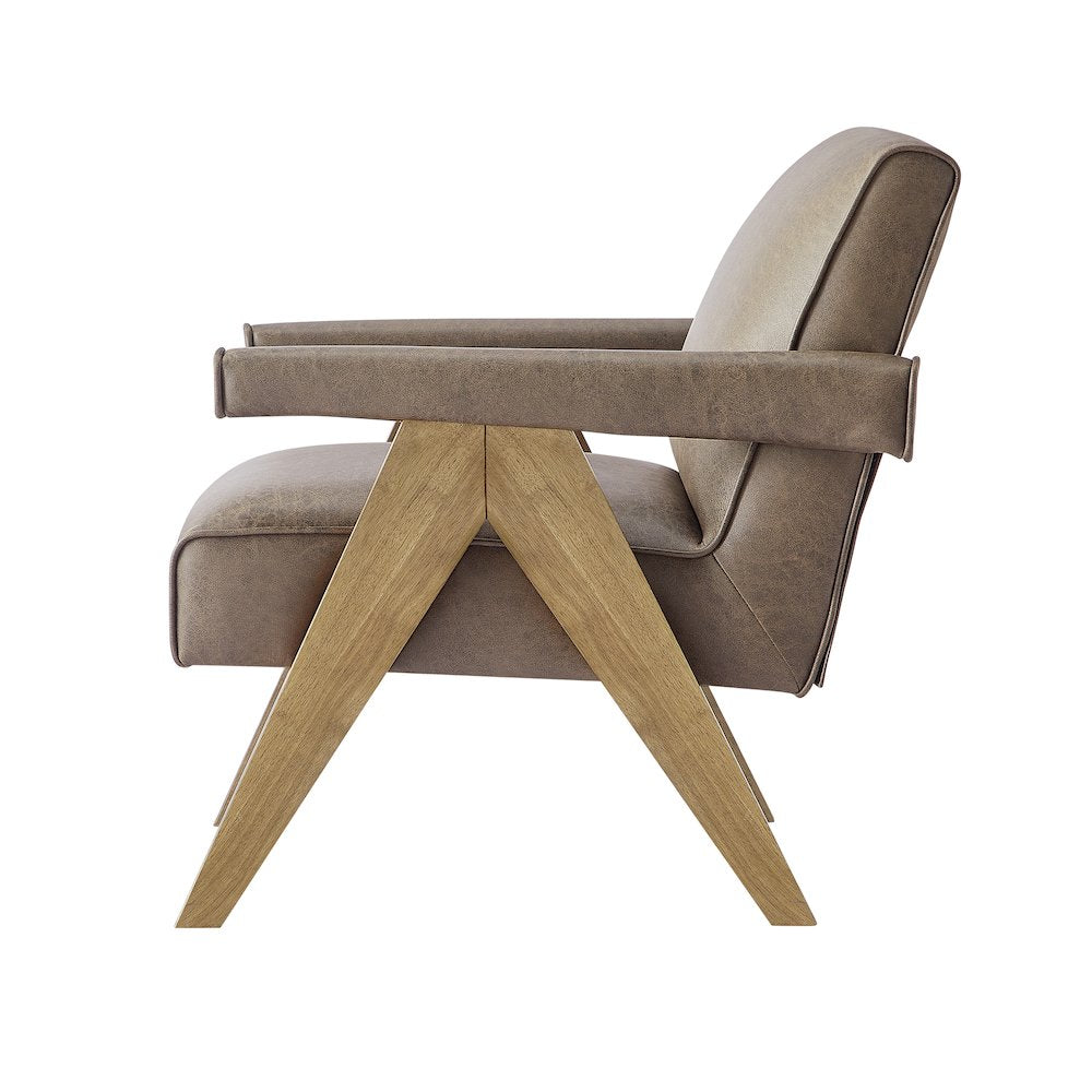 Navassa Modern Faux Leather Arm Chair - Espresso