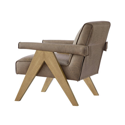 Navassa Modern Faux Leather Arm Chair - Espresso